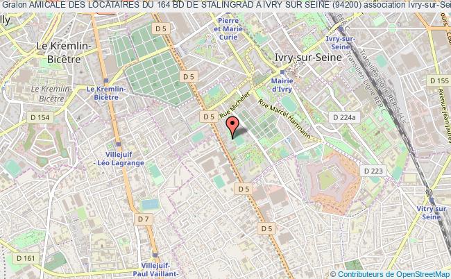 plan association Amicale Des Locataires Du 164 Bd De Stalingrad A Ivry Sur Seine (94200) Ivry-sur-Seine