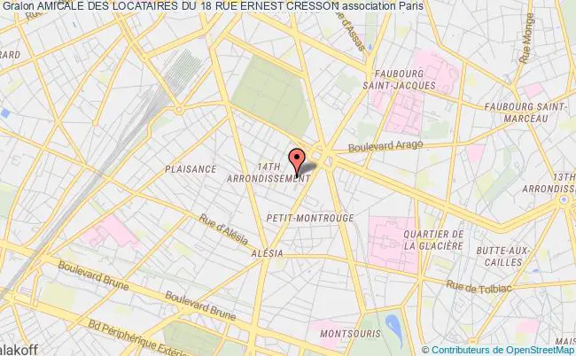 plan association Amicale Des Locataires Du 18 Rue Ernest Cresson Paris