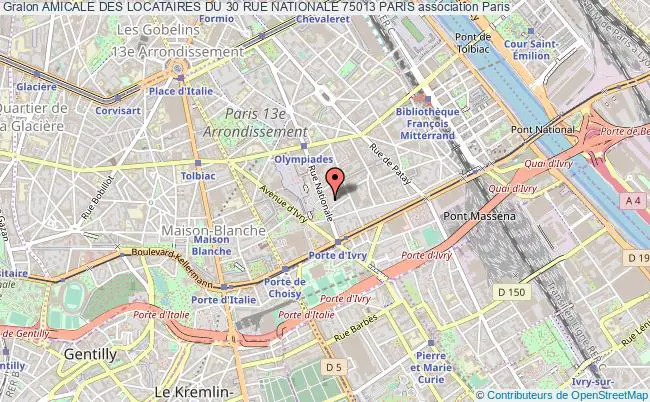 plan association Amicale Des Locataires Du 30 Rue Nationale 75013 Paris Paris