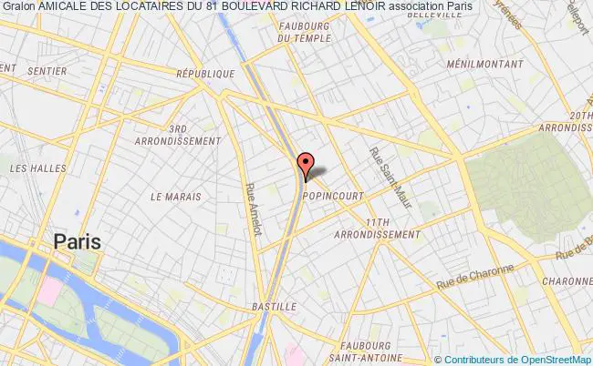 plan association Amicale Des Locataires Du 81 Boulevard Richard Lenoir Paris