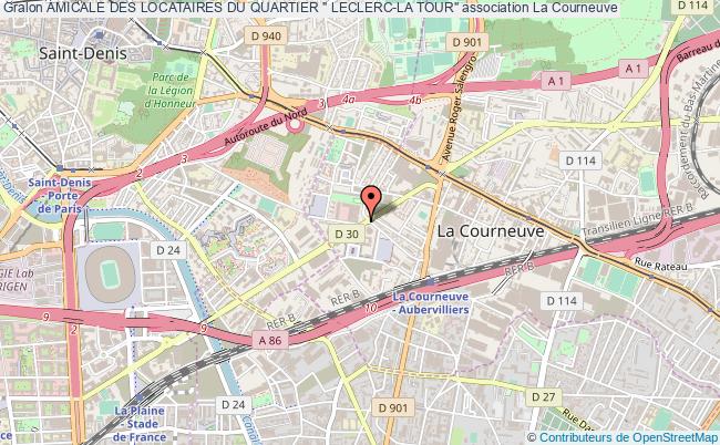 plan association Amicale Des Locataires Du Quartier " Leclerc-la Tour" La    Courneuve