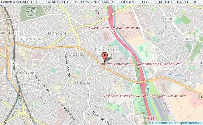 plan association Amicale Des Locataires Et Des CopropriÉtaires Occupant Leur Logement De La CitÉ De L'hers Toulouse