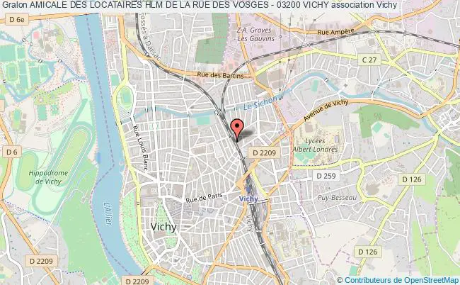 plan association Amicale Des Locataires Hlm De La Rue Des Vosges - 03200 Vichy Vichy