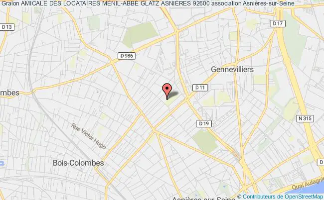 plan association Amicale Des Locataires MÉnil-abbÉ Glatz AsniÈres 92600 Asnières-sur-Seine