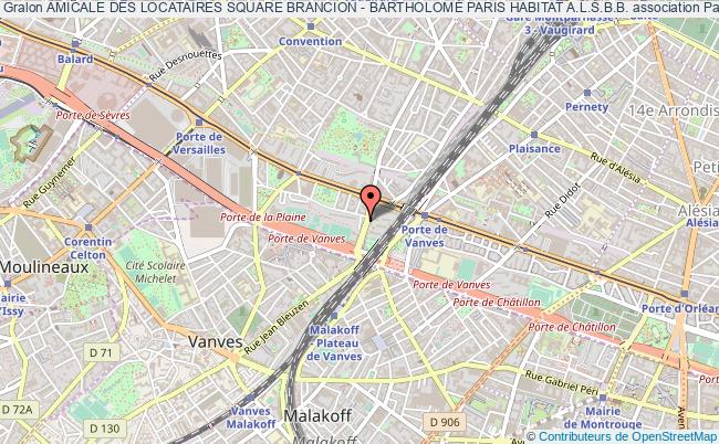 plan association Amicale Des Locataires Square Brancion - BartholomÉ Paris Habitat A.l.s.b.b. Paris 15e