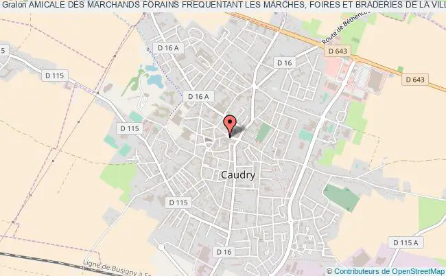 plan association Amicale Des Marchands Forains Frequentant Les Marches, Foires Et Braderies De La Ville De Caudry Caudry