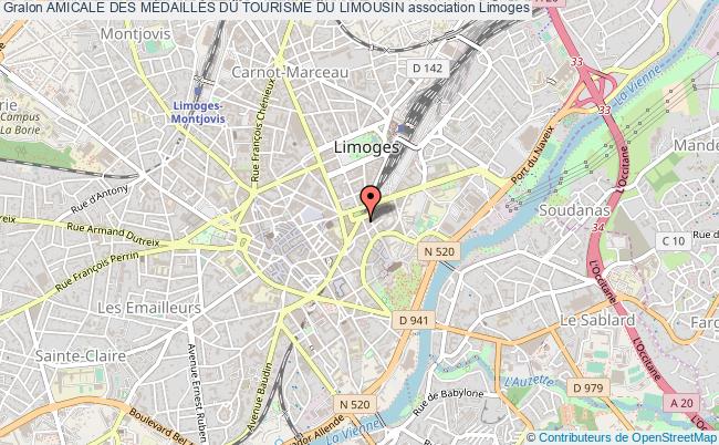 plan association Amicale Des MÉdaillÉs Du Tourisme Du Limousin Limoges