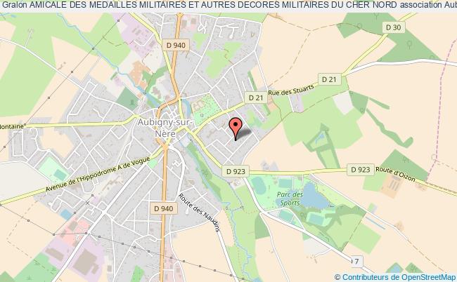 plan association Amicale Des Medailles Militaires Et Autres Decores Militaires Du Cher Nord Aubigny-sur-Nère