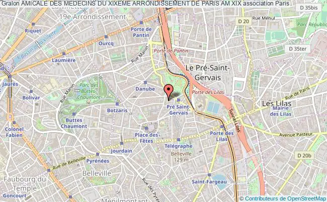 plan association Amicale Des Medecins Du Xixeme Arrondissement De Paris Am Xix Paris