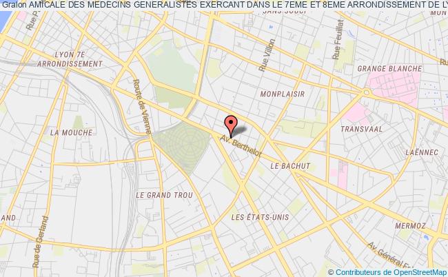 plan association Amicale Des Medecins Generalistes Exercant Dans Le 7eme Et 8eme Arrondissement De Lyon (amgel 7-8) Lyon 8e Arrondissement