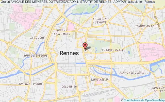 plan association Amicale Des Membres Du Tribunal Administratif De Rennes (admtar) Rennes cedex