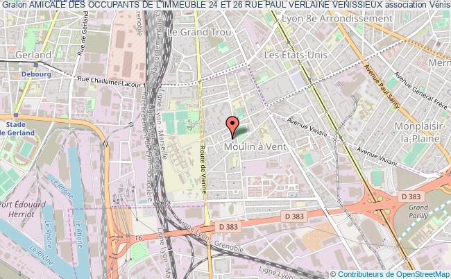plan association Amicale Des Occupants De L'immeuble 24 Et 26 Rue Paul Verlaine Venissieux Vénissieux