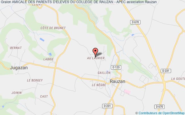 plan association Amicale Des Parents D'eleves Du College De Rauzan - Apec Rauzan