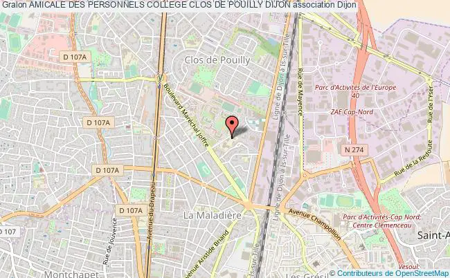 plan association Amicale Des Personnels College Clos De Pouilly Dijon Dijon