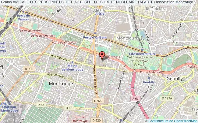 plan association Amicale Des Personnels De L' AutoritÉ De SÛretÉ NuclÉaire (apartÉ) Montrouge