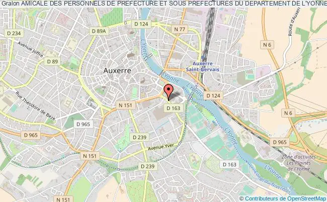 plan association Amicale Des Personnels De Prefecture Et Sous Prefectures Du Departement De L'yonne Auxerre
