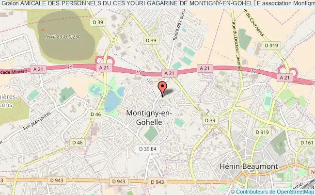 plan association Amicale Des Personnels Du Ces Youri Gagarine De Montigny-en-gohelle Montigny-en-Gohelle