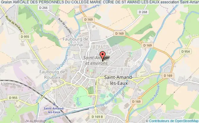 plan association Amicale Des Personnels Du College Marie Curie De St Amand Les Eaux Saint-Amand-les-Eaux