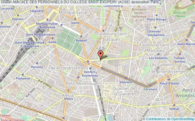 plan association Amicale Des Personnels Du College Saint-exupery (acse) Paris 14e