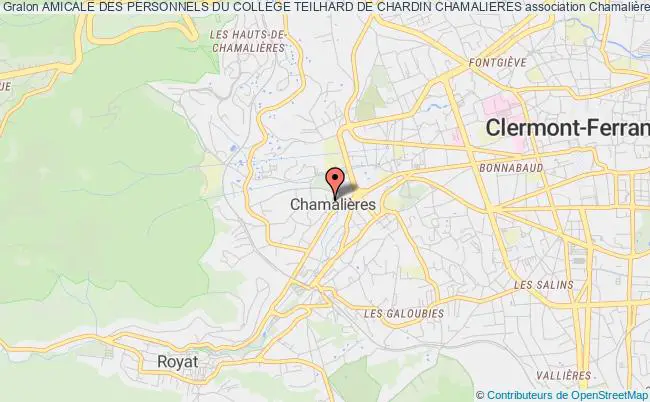 plan association Amicale Des Personnels Du College Teilhard De Chardin Chamalieres Chamalières