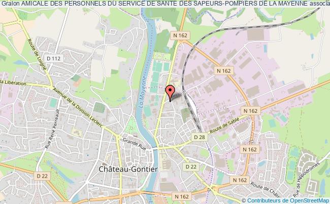 plan association Amicale Des Personnels Du Service De Sante Des Sapeurs-pompiers De La Mayenne Château-Gontier