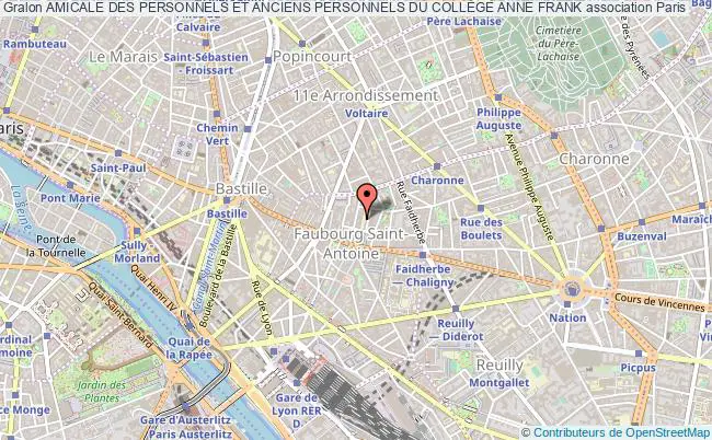 plan association Amicale Des Personnels Et Anciens Personnels Du CollÈge Anne Frank Paris 11e