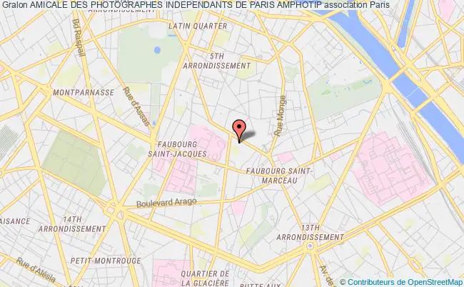 plan association Amicale Des Photographes Independants De Paris Amphotip Paris 5e