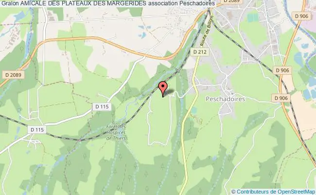 plan association Amicale Des Plateaux Des Margerides Peschadoires