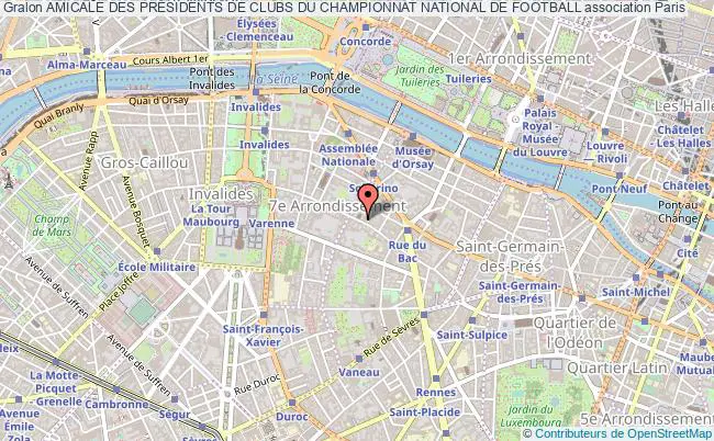 plan association Amicale Des PrÉsidents De Clubs Du Championnat National De Football Paris