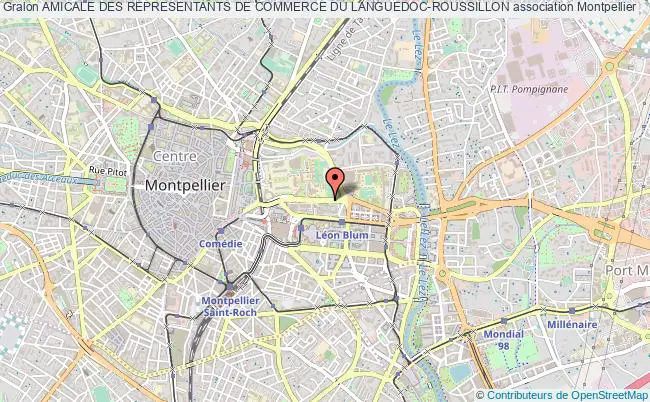 plan association Amicale Des Representants De Commerce Du Languedoc-roussillon Montpellier