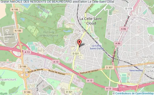 plan association Amicale Des Residents De Beauregard La    Celle-Saint-Cloud