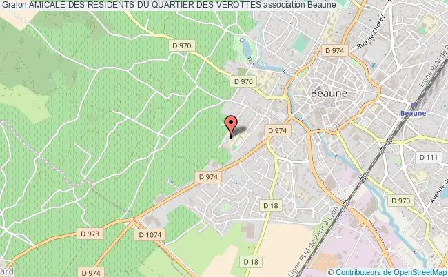 plan association Amicale Des Residents Du Quartier Des Verottes Beaune