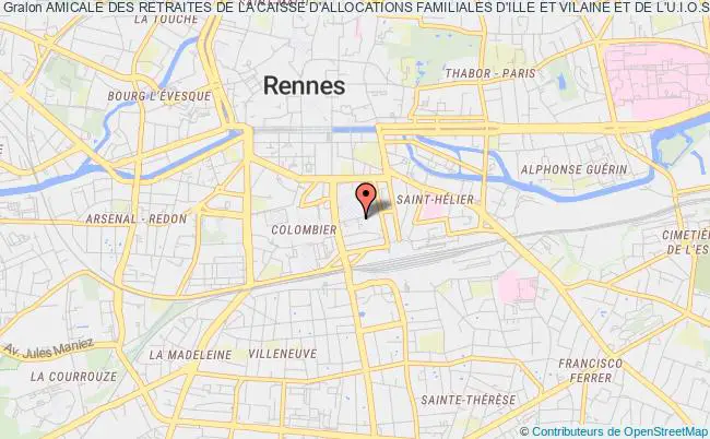plan association Amicale Des Retraites De La Caisse D'allocations Familiales D'ille Et Vilaine Et De L'u.i.o.s.s. Rennes