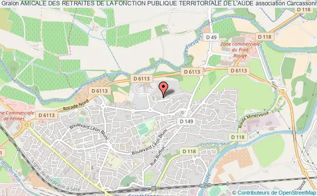 plan association Amicale Des Retraites De La Fonction Publique Territoriale De L'aude Carcassonne