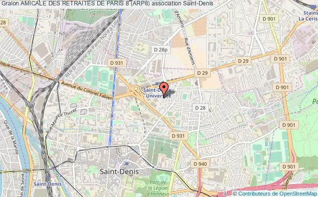 plan association Amicale Des Retraites De Paris 8 (arp8) Saint-Denis
