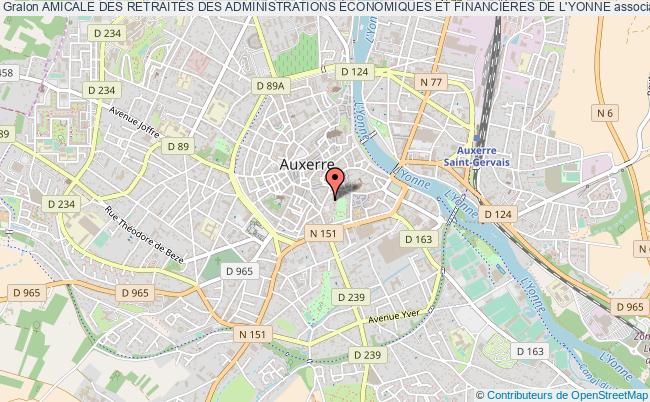 plan association Amicale Des RetraitÉs Des Administrations Économiques Et FinanciÈres De L'yonne Auxerre