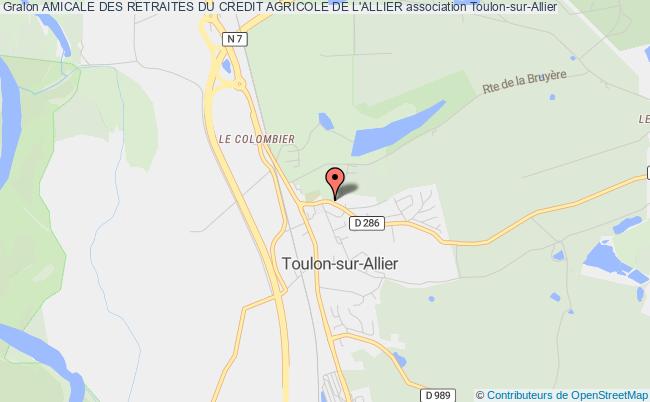 plan association Amicale Des Retraites Du Credit Agricole De L'allier Toulon-sur-Allier