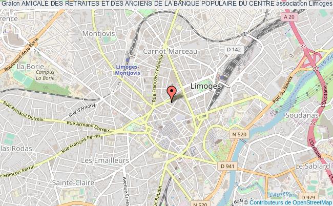 plan association Amicale Des Retraites Et Des Anciens De La Banque Populaire Du Centre Limoges