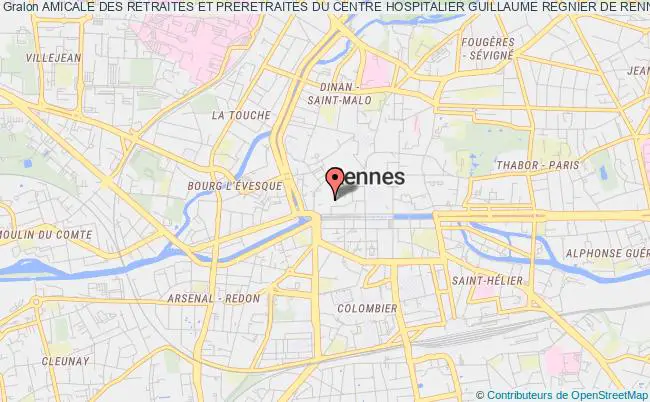plan association Amicale Des Retraites Et Preretraites Du Centre Hospitalier Guillaume Regnier De Rennes Rennes