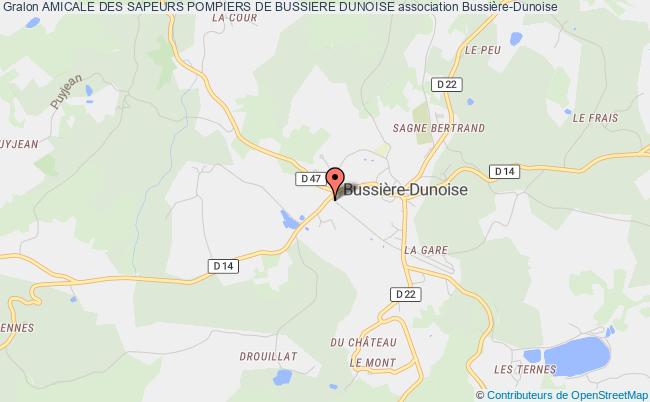 plan association Amicale Des Sapeurs Pompiers De Bussiere Dunoise Bussière-Dunoise