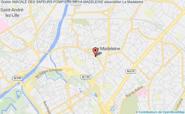 plan association Amicale Des Sapeurs Pompiers De La Madeleine La Madeleine