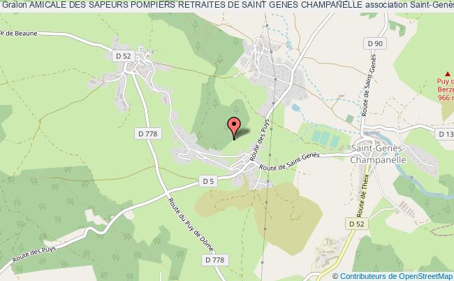 plan association Amicale Des Sapeurs Pompiers Retraites De Saint Genes Champanelle Saint-Genès-Champanelle