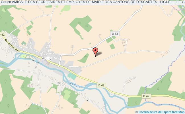 plan association Amicale Des Secretaires Et Employes De Mairie Des Cantons De Descartes - Ligueil - Le Grand-pressigny - Preuilly-sur-claise Abilly