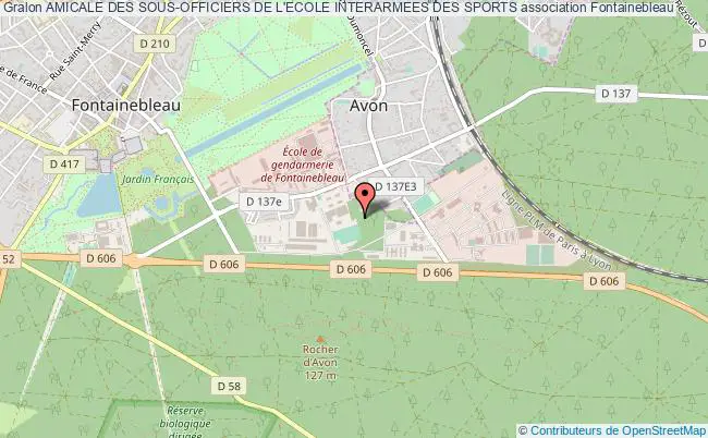 plan association Amicale Des Sous-officiers De L'ecole Interarmees Des Sports Fontainebleau