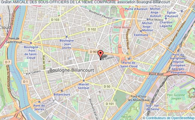 plan association Amicale Des Sous-officiers De La 16eme Compagnie Boulogne-Billancourt