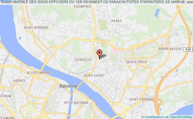 plan association Amicale Des Sous-officiers Du 1er Regiment De Parachutistes D'infanterie De Marine Bayonne