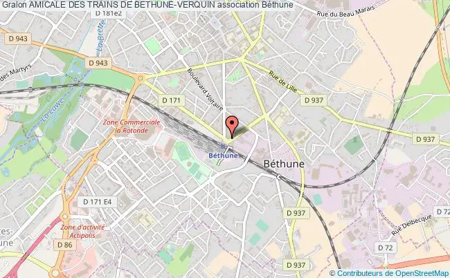 plan association Amicale Des Trains De Bethune-verquin Béthune