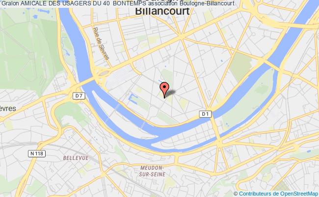 plan association Amicale Des Usagers Du 40  Bontemps Boulogne-Billancourt