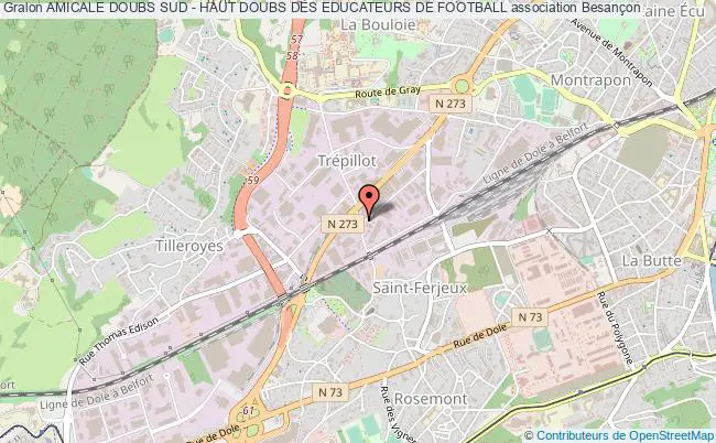 plan association Amicale Doubs Sud - Haut Doubs Des Educateurs De Football Besançon