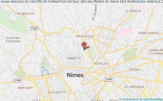 plan association Amicale Du Centre De Formation Initiale Des Militaires Du Rang Des Garrigues (amicale Cfim / Garrigues) Nîmes Cedex 9